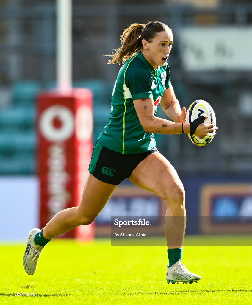 20 September 2026; Anna McGann of Ireland during the WXV Global Series match between Ireland and USA at Tallaght Stadium in Dublin. Photo by Shauna Clinton/Sportsfile