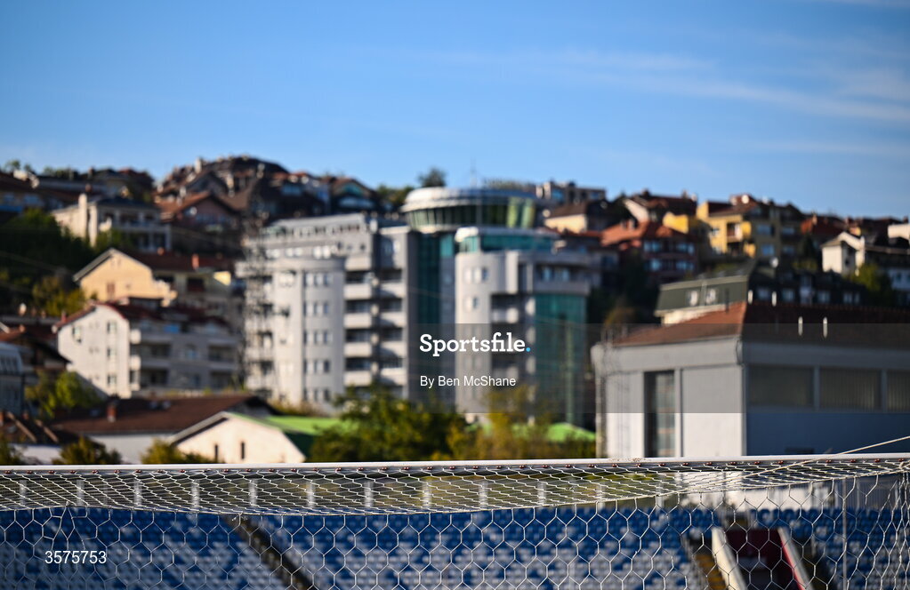 24 September 2026; A view of the crossbar and goal netting before the UEFA Nations League B match between Kosovo and Republic of Ireland at Fadil Vokrri Stadium in Pristina, Kosovo. Photo by Ben McShane/Sportsfile