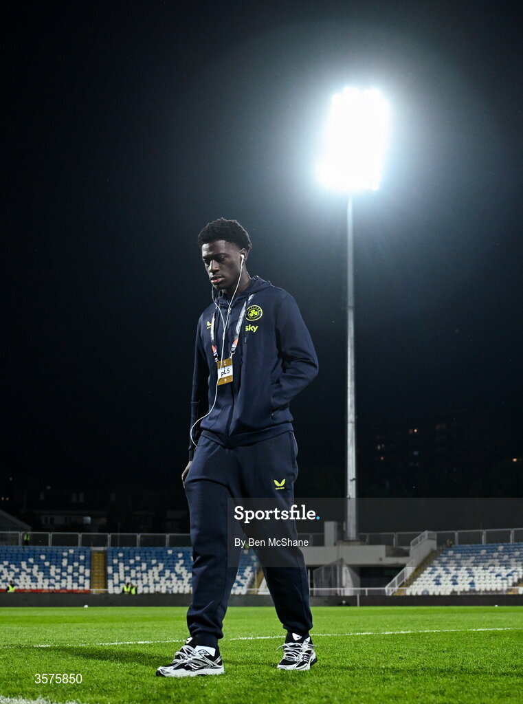 24 September 2026; James Abankwah of Republic of Ireland before the UEFA Nations League B match between Kosovo and Republic of Ireland at Fadil Vokrri Stadium in Pristina, Kosovo. Photo by Ben McShane/Sportsfile