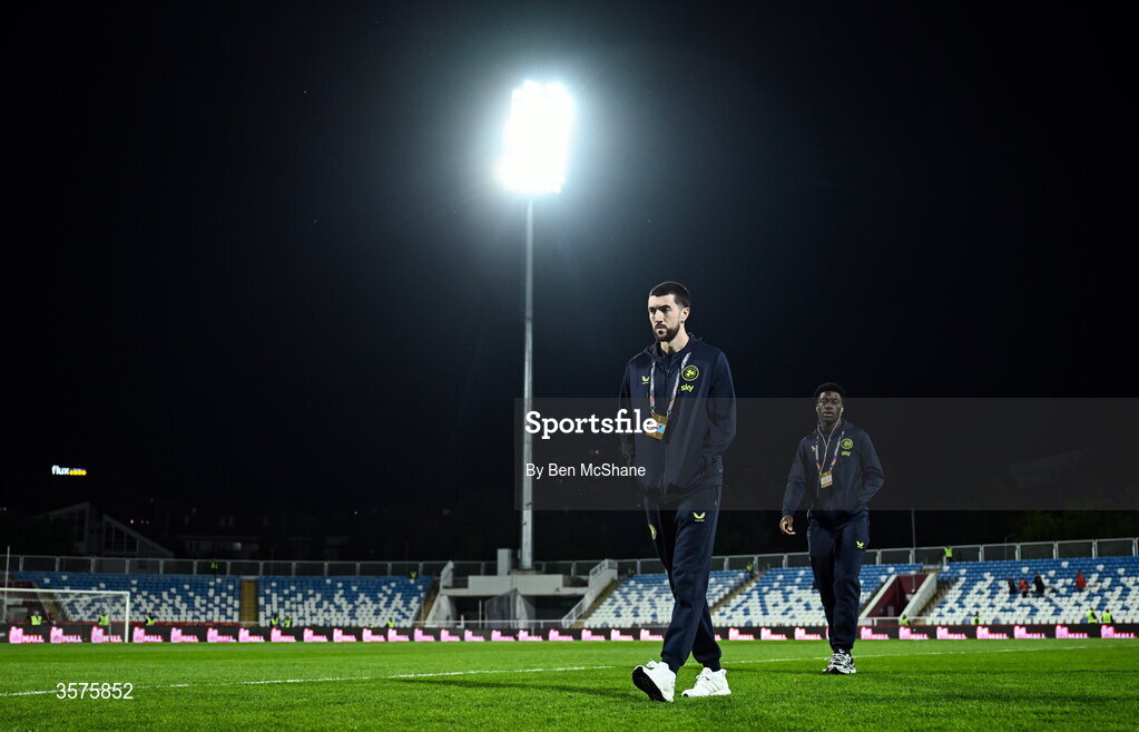 24 September 2026; Finn Azaz of Republic of Ireland before the UEFA Nations League B match between Kosovo and Republic of Ireland at Fadil Vokrri Stadium in Pristina, Kosovo. Photo by Ben McShane/Sportsfile