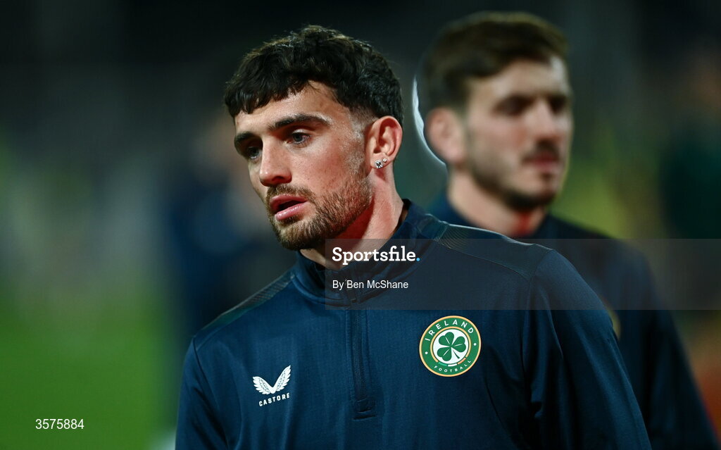 24 September 2026; Troy Parrott of Republic of Ireland before the UEFA Nations League B match between Kosovo and Republic of Ireland at Fadil Vokrri Stadium in Pristina, Kosovo. Photo by Ben McShane/Sportsfile