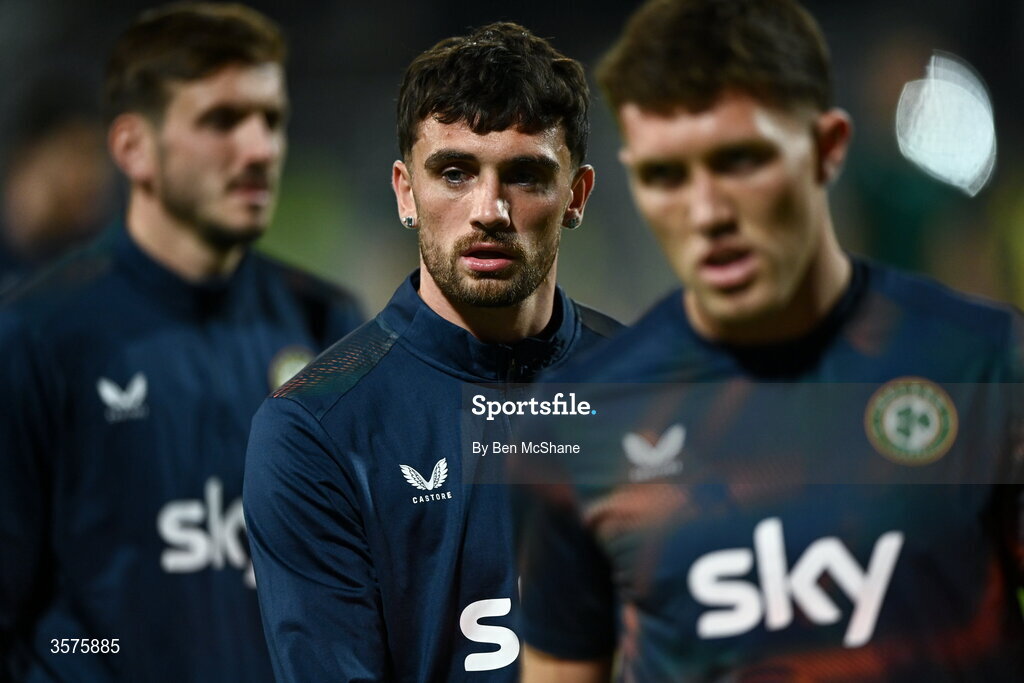 24 September 2026; Troy Parrott of Republic of Ireland before the UEFA Nations League B match between Kosovo and Republic of Ireland at Fadil Vokrri Stadium in Pristina, Kosovo. Photo by Ben McShane/Sportsfile