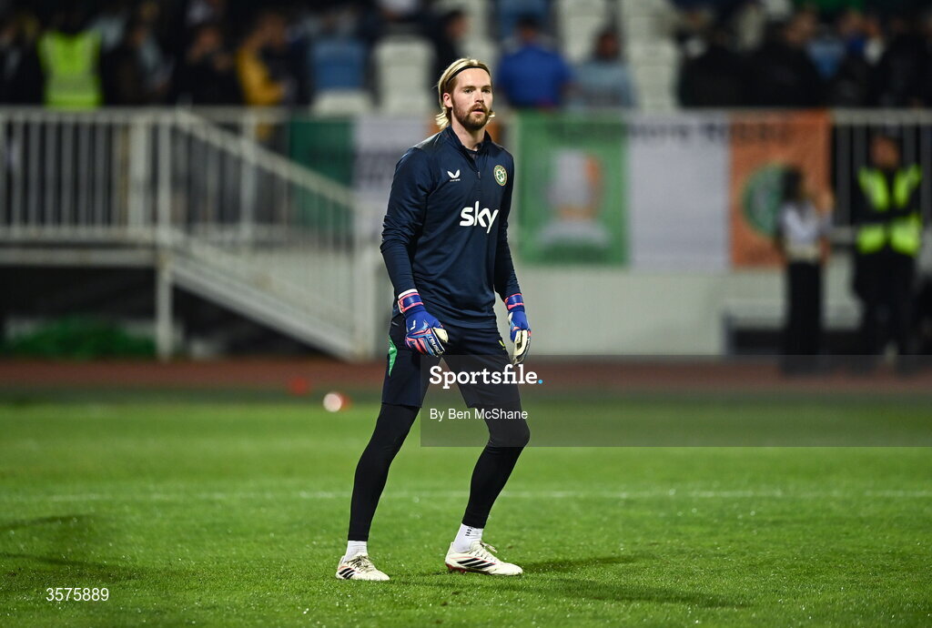 24 September 2026; Republic of Ireland goalkeeper Caoimhín Kelleher before the UEFA Nations League B match between Kosovo and Republic of Ireland at Fadil Vokrri Stadium in Pristina, Kosovo. Photo by Ben McShane/Sportsfile
