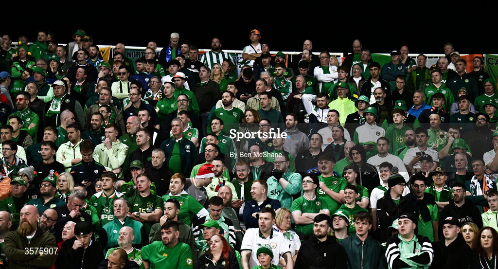 24 September 2026; Republic of Ireland supporters during the UEFA Nations League B match between Kosovo and Republic of Ireland at Fadil Vokrri Stadium in Pristina, Kosovo. Photo by Ben McShane/Sportsfile