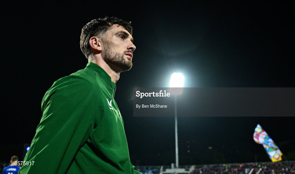 24 September 2026; Troy Parrott of Republic of Ireland before the UEFA Nations League B match between Kosovo and Republic of Ireland at Fadil Vokrri Stadium in Pristina, Kosovo. Photo by Ben McShane/Sportsfile