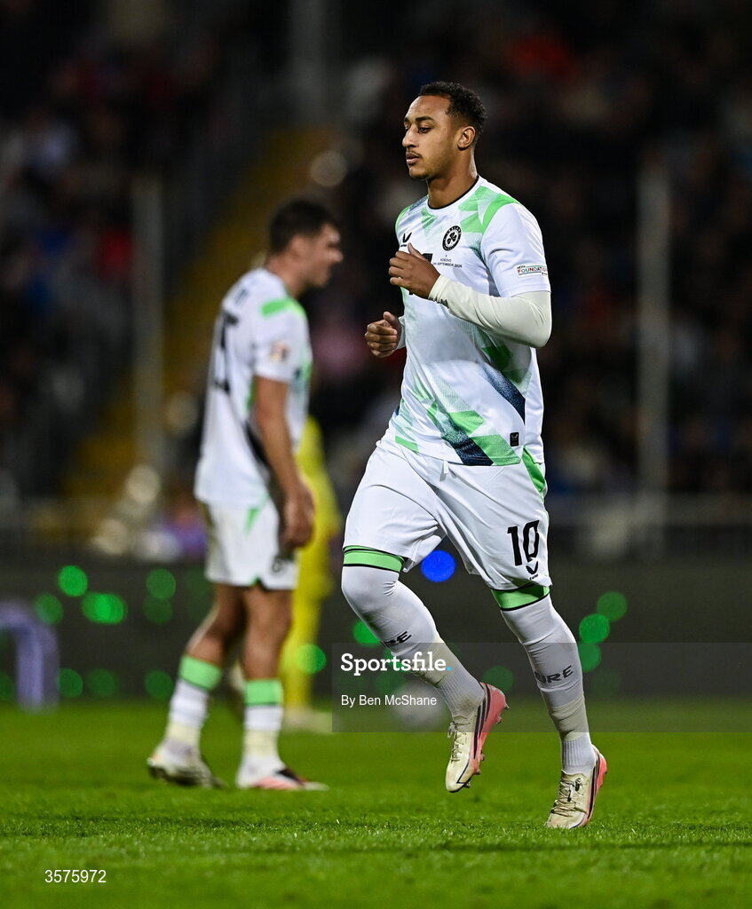 24 September 2026; Adam Idah of Republic of Ireland during the UEFA Nations League B match between Kosovo and Republic of Ireland at Fadil Vokrri Stadium in Pristina, Kosovo. Photo by Ben McShane/Sportsfile