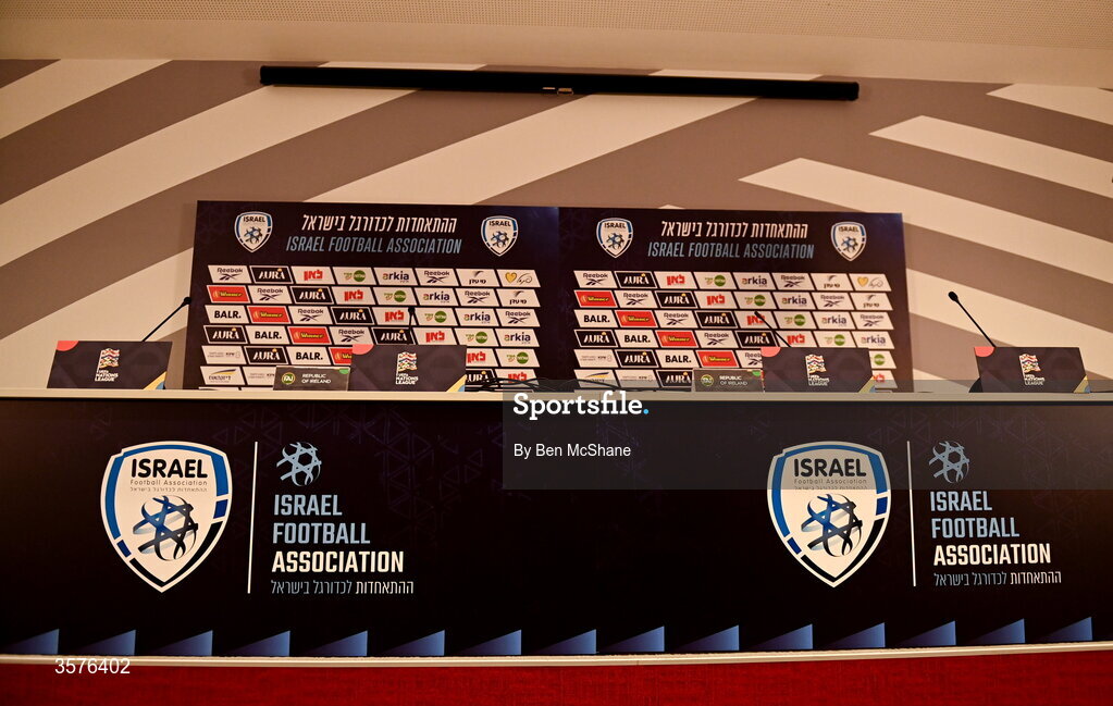 26 September 2026; A general view before the Republic of Ireland press conference at Nagyerdei Stadion in Debrecen, Hungary. Photo by Ben McShane/Sportsfile