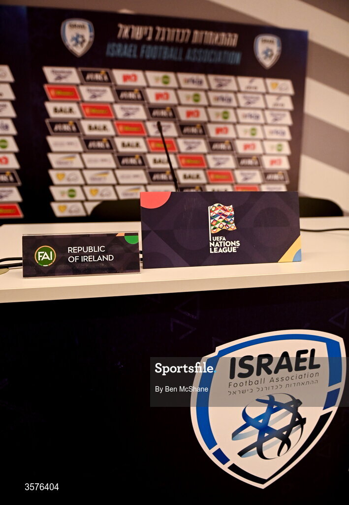 26 September 2026; A general view before the Republic of Ireland press conference at Nagyerdei Stadion in Debrecen, Hungary. Photo by Ben McShane/Sportsfile