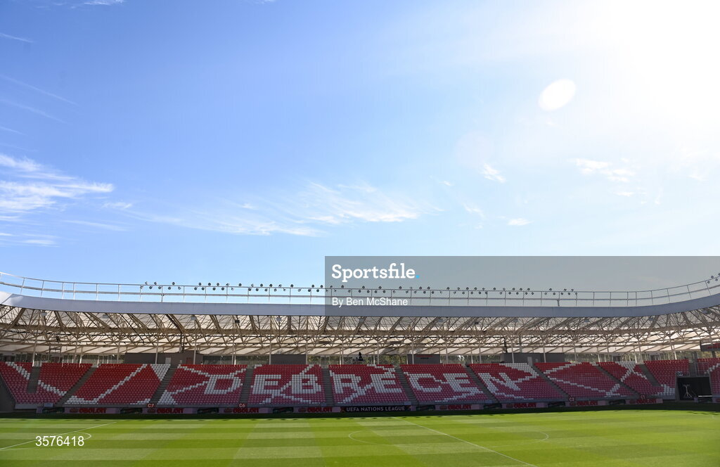 26 September 2026; A general view of the Nagyerdei Stadion before the Republic of Ireland training session at Nagyerdei Stadion in Debrecen, Hungary. Photo by Ben McShane/Sportsfile