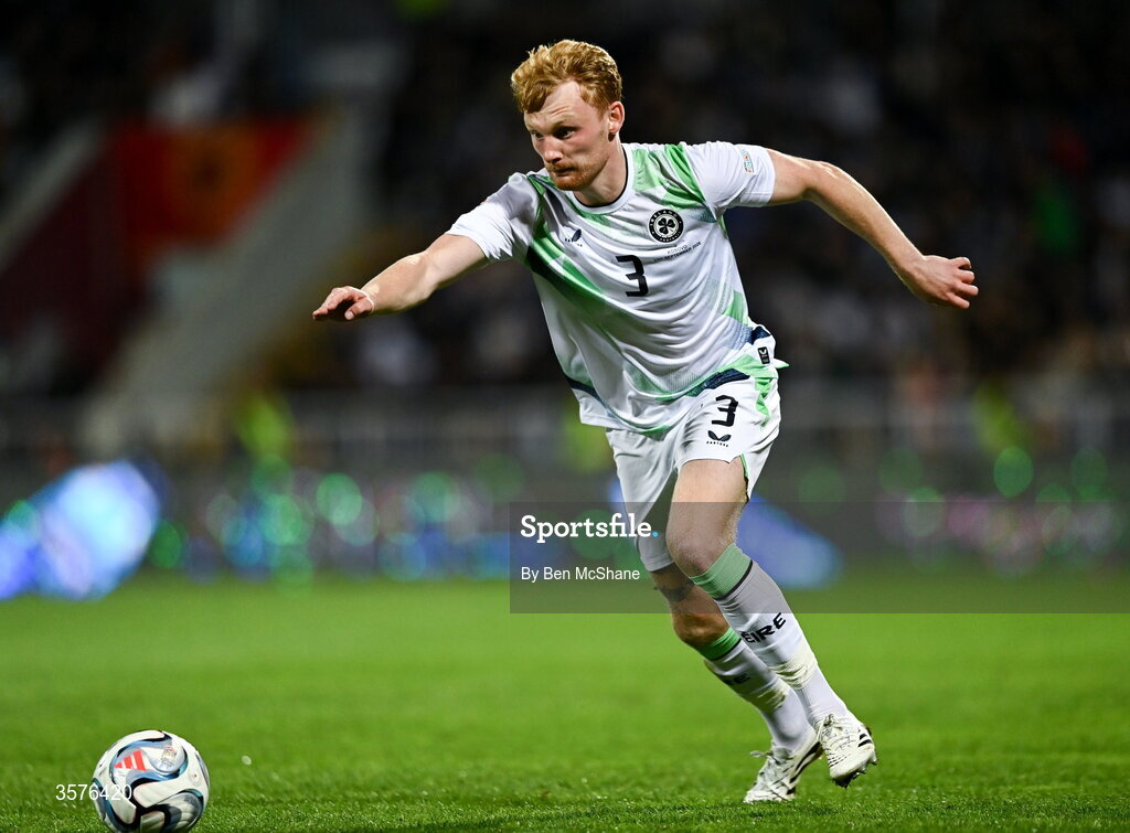 24 September 2026; Liam Scales of Republic of Ireland during the UEFA Nations League B match between Kosovo and Republic of Ireland at Fadil Vokrri Stadium in Pristina, Kosovo. Photo by Ben McShane/Sportsfile