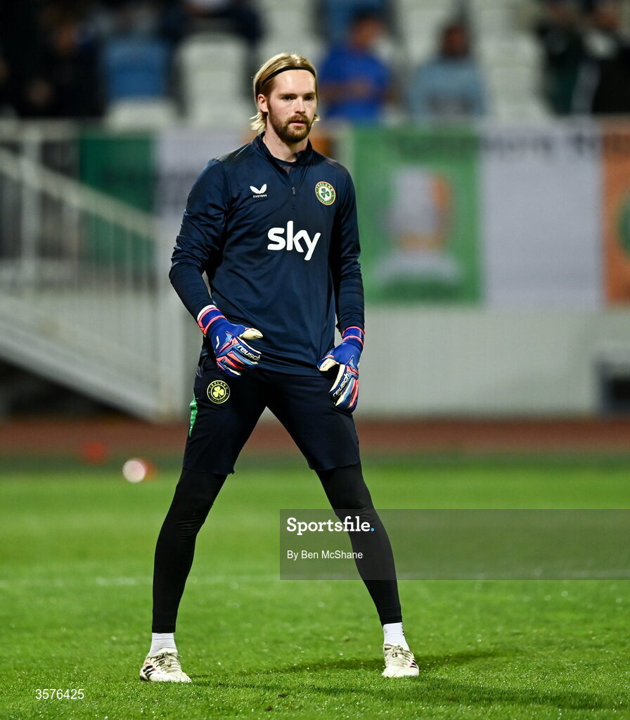 24 September 2026; Republic of Ireland goalkeeper Caoimhín Kelleher before the UEFA Nations League B match between Kosovo and Republic of Ireland at Fadil Vokrri Stadium in Pristina, Kosovo. Photo by Ben McShane/Sportsfile