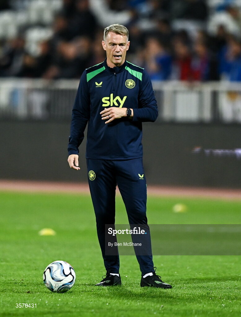 24 September 2026; Republic of Ireland head of athletic performance Damien Doyle before the UEFA Nations League B match between Kosovo and Republic of Ireland at Fadil Vokrri Stadium in Pristina, Kosovo. Photo by Ben McShane/Sportsfile