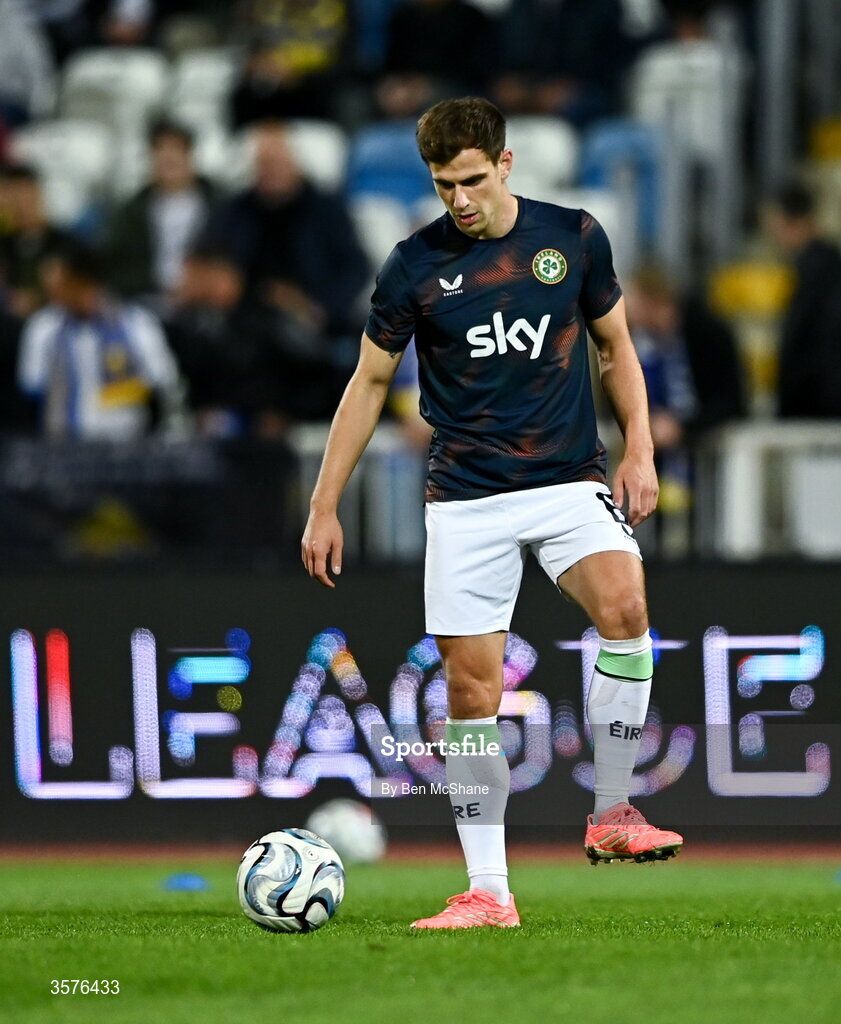 24 September 2026; Jayson Molumby of Republic of Ireland before the UEFA Nations League B match between Kosovo and Republic of Ireland at Fadil Vokrri Stadium in Pristina, Kosovo. Photo by Ben McShane/Sportsfile