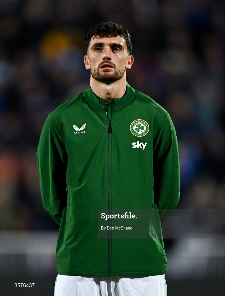 24 September 2026; Troy Parrott of Republic of Ireland before the UEFA Nations League B match between Kosovo and Republic of Ireland at Fadil Vokrri Stadium in Pristina, Kosovo. Photo by Ben McShane/Sportsfile