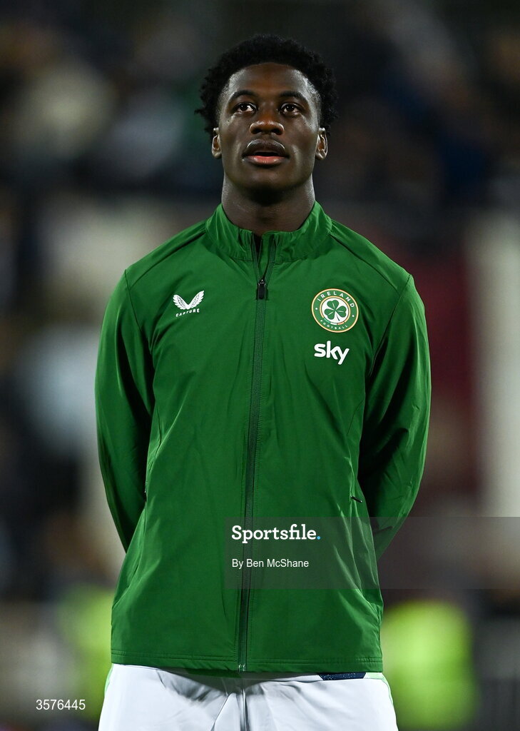 24 September 2026; James Abankwah of Republic of Ireland before the UEFA Nations League B match between Kosovo and Republic of Ireland at Fadil Vokrri Stadium in Pristina, Kosovo. Photo by Ben McShane/Sportsfile