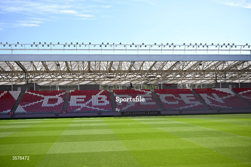26 September 2026; A general view inside the stadium before the Republic of Ireland training session at Nagyerdei Stadion in Debrecen, Hungary.