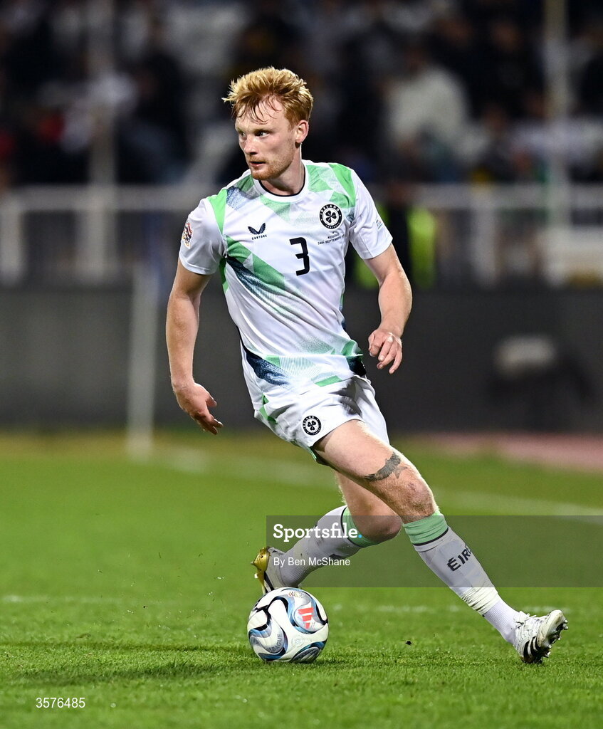 24 September 2026; Liam Scales of Republic of Ireland during the UEFA Nations League B match between Kosovo and Republic of Ireland at Fadil Vokrri Stadium in Pristina, Kosovo. Photo by Ben McShane/Sportsfile