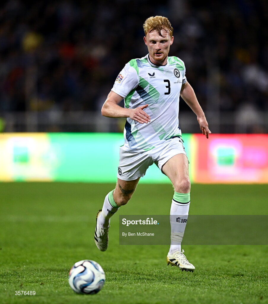 24 September 2026; Liam Scales of Republic of Ireland during the UEFA Nations League B match between Kosovo and Republic of Ireland at Fadil Vokrri Stadium in Pristina, Kosovo. Photo by Ben McShane/Sportsfile