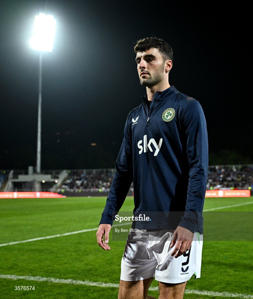 24 September 2026; Tom Cannon of Republic of Ireland before the UEFA Nations League B match between Kosovo and Republic of Ireland at Fadil Vokrri Stadium in Pristina, Kosovo. Photo by Ben McShane/Sportsfile
