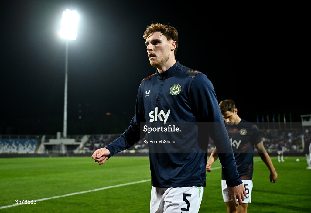 24 September 2026; Jake O'Brien of Republic of Ireland before the UEFA Nations League B match between Kosovo and Republic of Ireland at Fadil Vokrri Stadium in Pristina, Kosovo. Photo by Ben McShane/Sportsfile