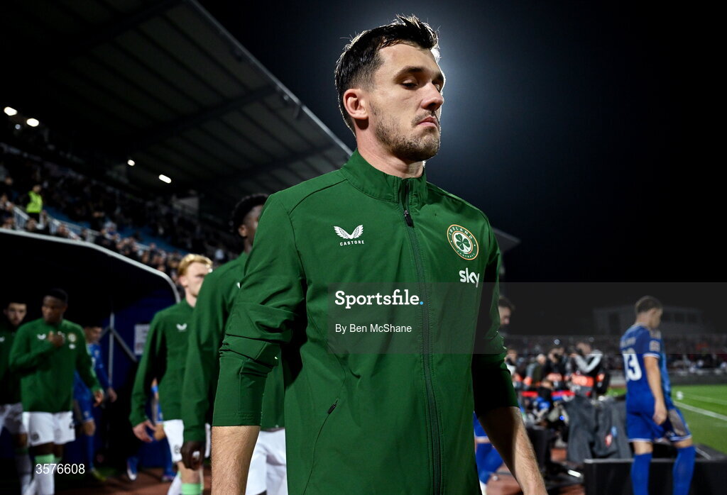 24 September 2026; Jason Knight of Republic of Ireland before the UEFA Nations League B match between Kosovo and Republic of Ireland at Fadil Vokrri Stadium in Pristina, Kosovo. Photo by Ben McShane/Sportsfile