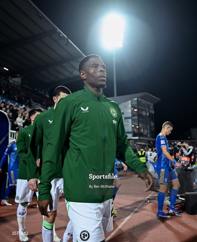 24 September 2026; Chiedozie Ogbene of Republic of Ireland before the UEFA Nations League B match between Kosovo and Republic of Ireland at Fadil Vokrri Stadium in Pristina, Kosovo. Photo by Ben McShane/Sportsfile