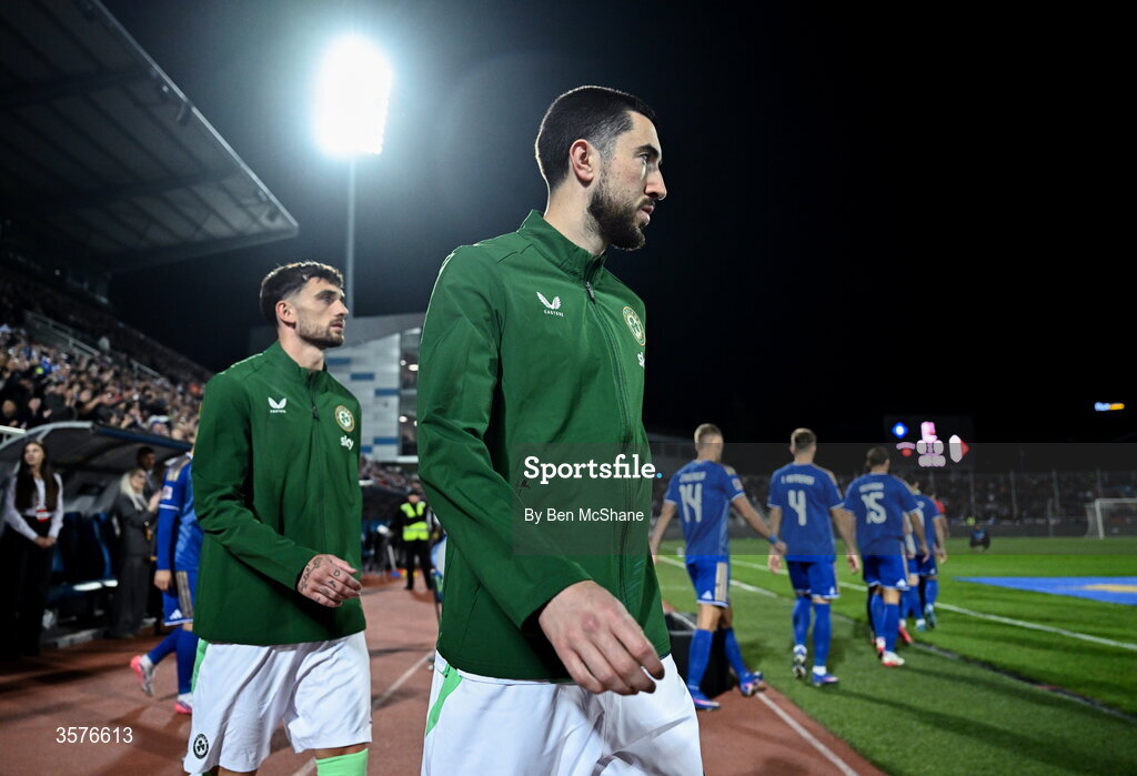 24 September 2026; Finn Azaz of Republic of Ireland before the UEFA Nations League B match between Kosovo and Republic of Ireland at Fadil Vokrri Stadium in Pristina, Kosovo. Photo by Ben McShane/Sportsfile