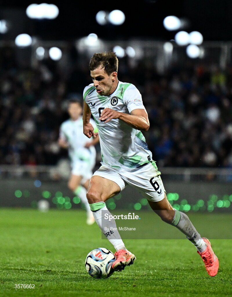 24 September 2026; Jayson Molumby of Republic of Ireland during the UEFA Nations League B match between Kosovo and Republic of Ireland at Fadil Vokrri Stadium in Pristina, Kosovo. Photo by Ben McShane/Sportsfile
