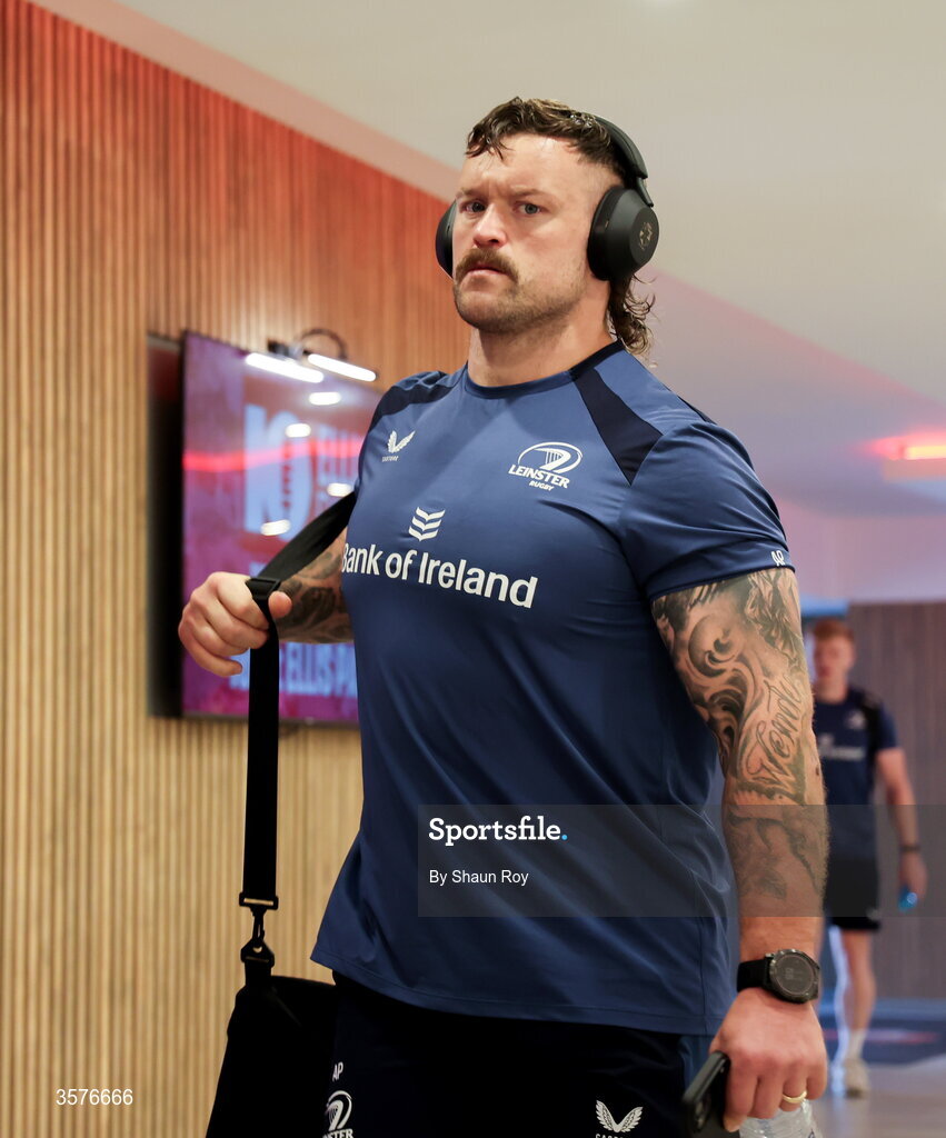 26 September 2026; Andrew Porter of Leinster arrives before the United Rugby Championship match between Lions and Leinster at Ellis Park in Johannesburg, South Africa. Photo by Shaun Roy/Sportsfile