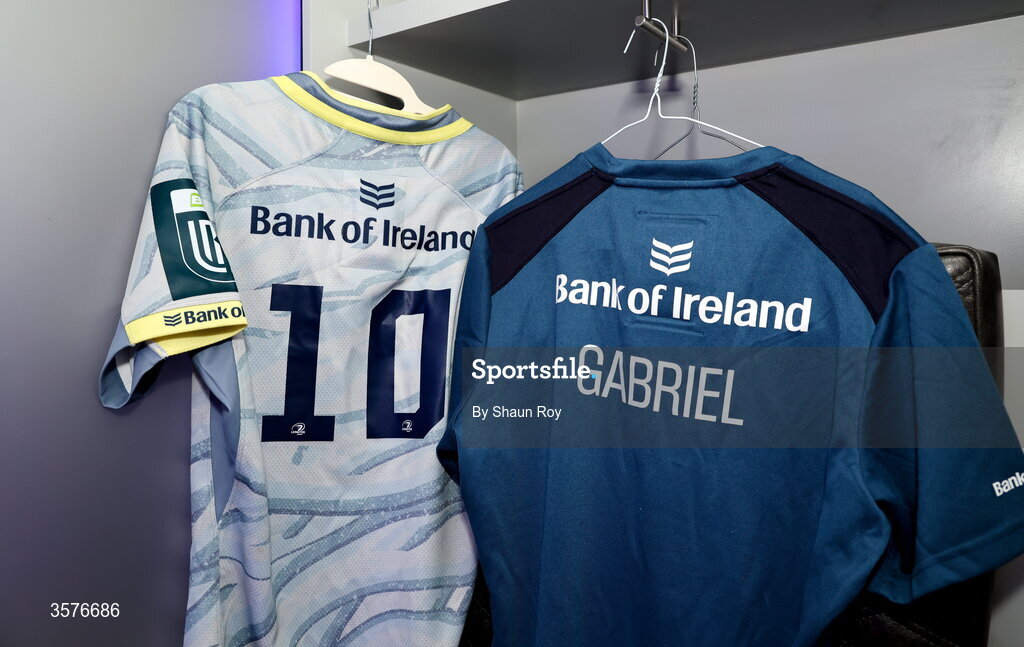 26 September 2026; The jersey of Caspar Gabriel in the Leinster dressing room before the United Rugby Championship match between Lions and Leinster at Ellis Park in Johannesburg, South Africa. Photo by Shaun Roy/Sportsfile
