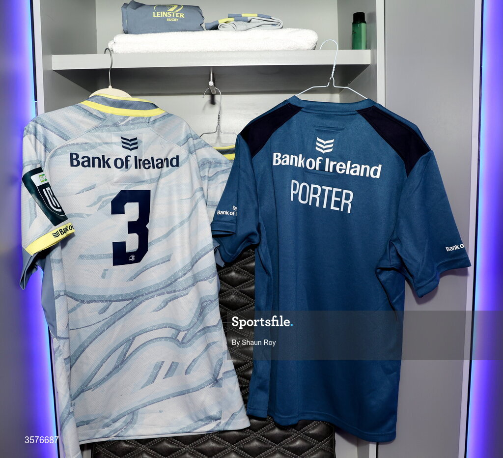 26 September 2026; The jersey of Andrew Porter in the Leinster dressing room before the United Rugby Championship match between Lions and Leinster at Ellis Park in Johannesburg, South Africa. Photo by Shaun Roy/Sportsfile