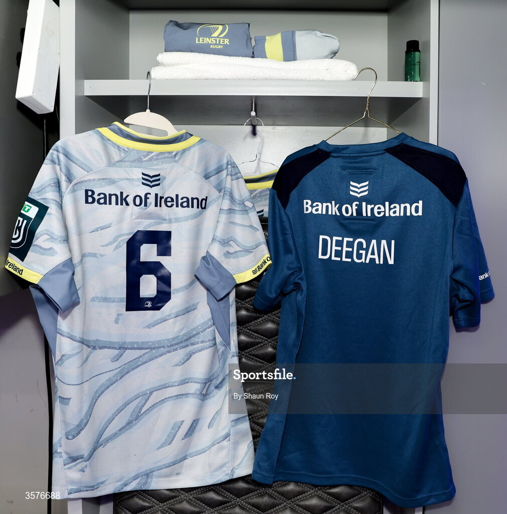 26 September 2026; The jersey of Max Deegan in the Leinster dressing room before the United Rugby Championship match between Lions and Leinster at Ellis Park in Johannesburg, South Africa. Photo by Shaun Roy/Sportsfile