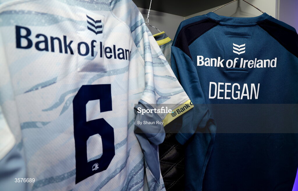 26 September 2026; The jersey of Max Deegan in the Leinster dressing room before the United Rugby Championship match between Lions and Leinster at Ellis Park in Johannesburg, South Africa. Photo by Shaun Roy/Sportsfile