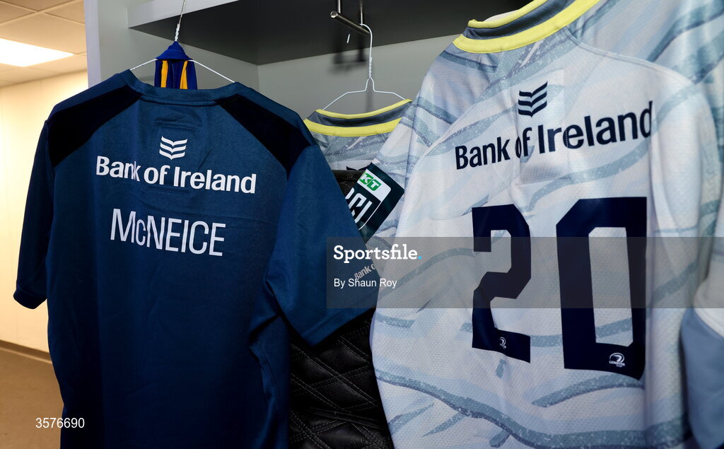 26 September 2026; The jersey of Dylan McNeice in the Leinster dressing room before the United Rugby Championship match between Lions and Leinster at Ellis Park in Johannesburg, South Africa. Photo by Shaun Roy/Sportsfile