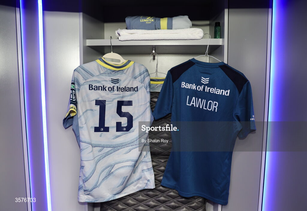 26 September 2026; The jersey of Todd Lawlor in the Leinster dressing room before the United Rugby Championship match between Lions and Leinster at Ellis Park in Johannesburg, South Africa. Photo by Shaun Roy/Sportsfile