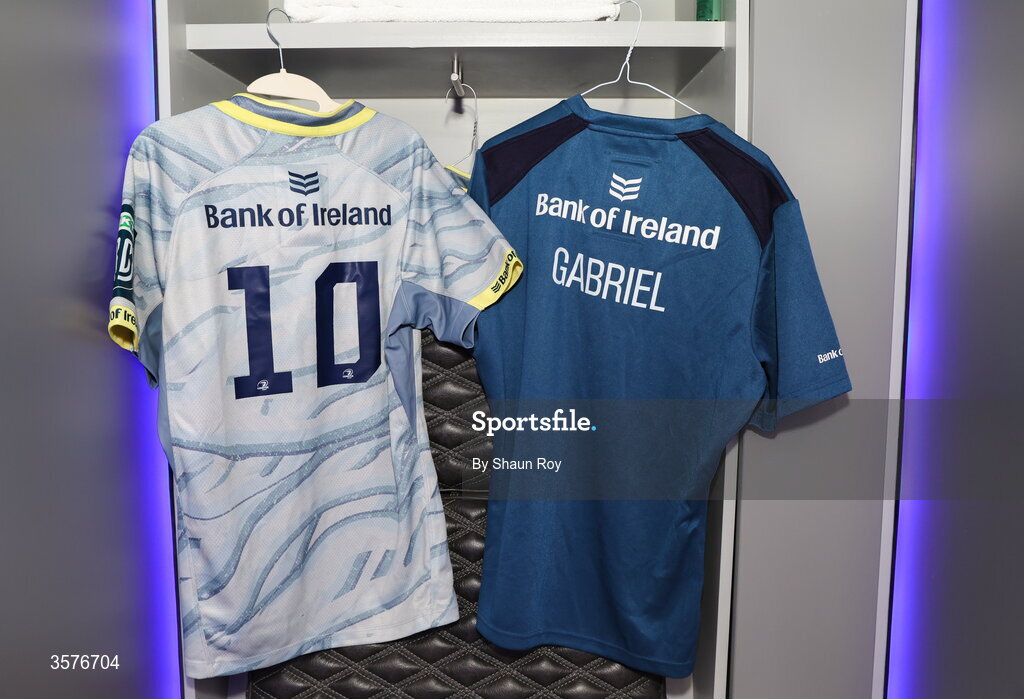 26 September 2026; The jersey of Caspar Gabriel in the Leinster dressing room before the United Rugby Championship match between Lions and Leinster at Ellis Park in Johannesburg, South Africa. Photo by Shaun Roy/Sportsfile
