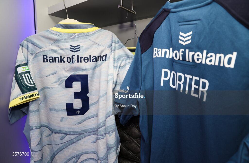 26 September 2026; The jersey of Andrew Porter in the Leinster dressing room before the United Rugby Championship match between Lions and Leinster at Ellis Park in Johannesburg, South Africa. Photo by Shaun Roy/Sportsfile