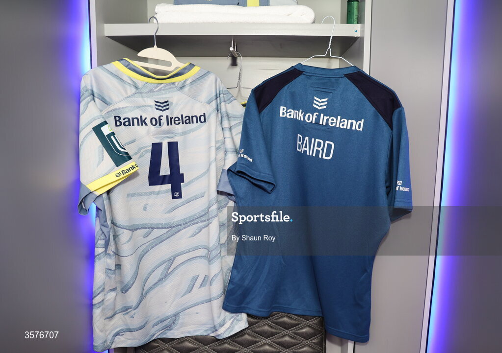 26 September 2026; The jersey of Ryan Baird in the Leinster dressing room before the United Rugby Championship match between Lions and Leinster at Ellis Park in Johannesburg, South Africa. Photo by Shaun Roy/Sportsfile