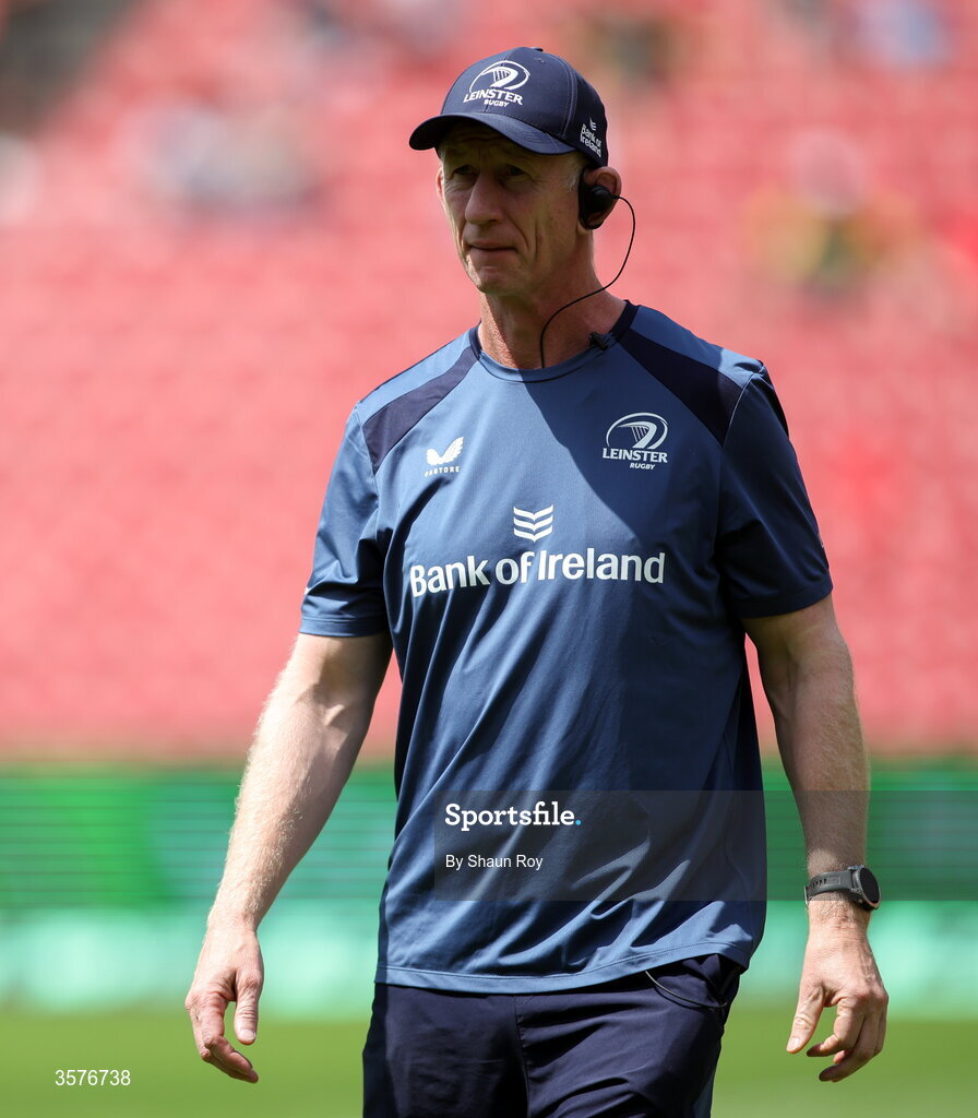 26 September 2026; Head coach Leo Cullen before the United Rugby Championship match between Lions and Leinster at Ellis Park in Johannesburg, South Africa. Photo by Shaun Roy/Sportsfile