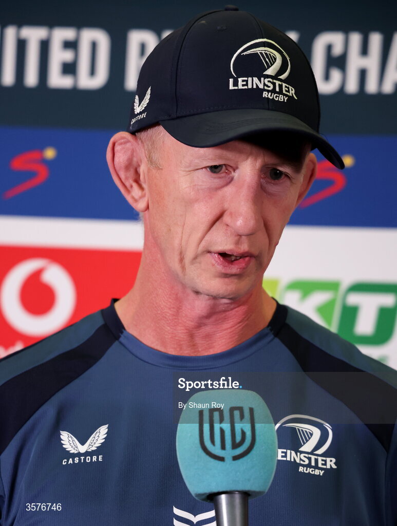 26 September 2026; Head coach Leo Cullen before the United Rugby Championship match between Lions and Leinster at Ellis Park in Johannesburg, South Africa. Photo by Shaun Roy/Sportsfile