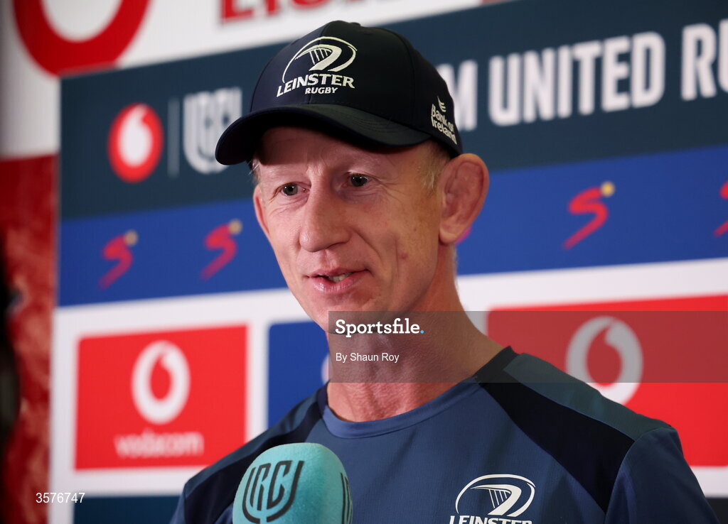 26 September 2026; Head coach Leo Cullen before the United Rugby Championship match between Lions and Leinster at Ellis Park in Johannesburg, South Africa. Photo by Shaun Roy/Sportsfile
