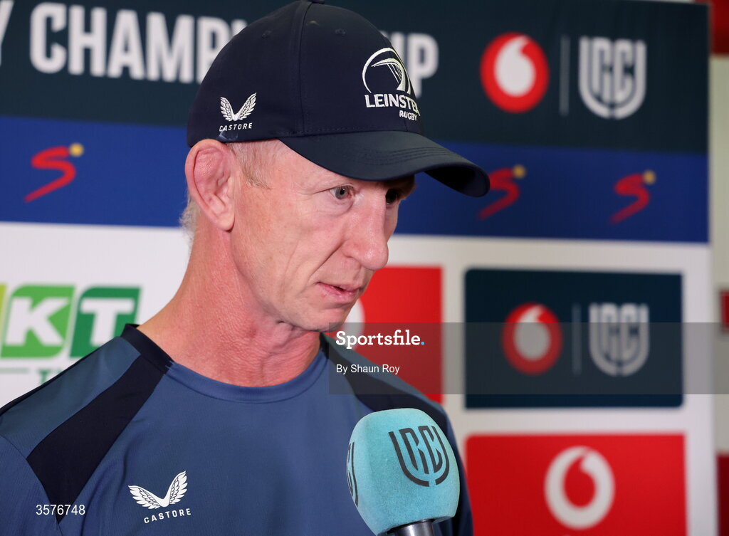 26 September 2026; Head coach Leo Cullen before the United Rugby Championship match between Lions and Leinster at Ellis Park in Johannesburg, South Africa. Photo by Shaun Roy/Sportsfile