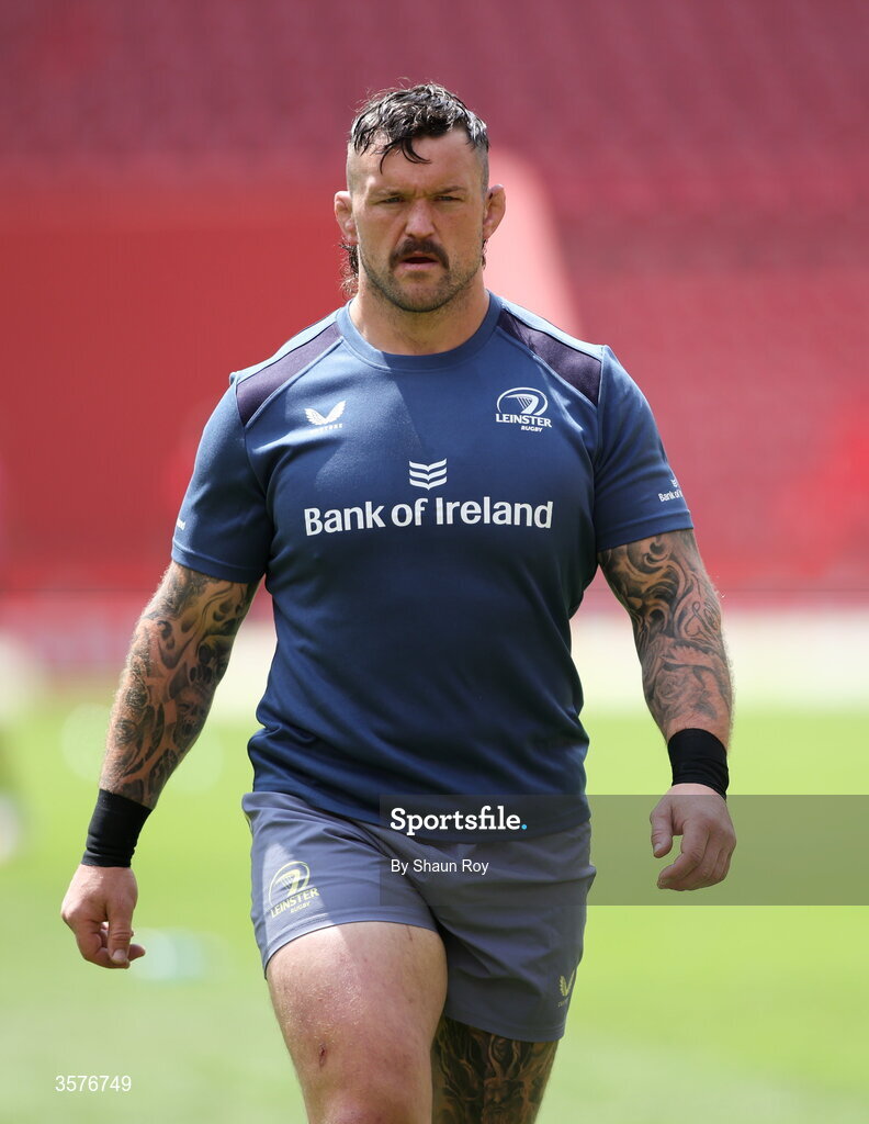 26 September 2026; Andrew Porter of Leinster warms up before the United Rugby Championship match between Lions and Leinster at Ellis Park in Johannesburg, South Africa. Photo by Shaun Roy/Sportsfile