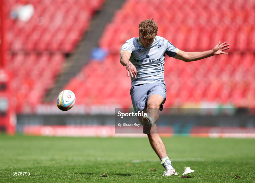 26 September 2026; Caspar Gabriel of Leinster kicks a penalty during the United Rugby Championship match between Lions and Leinster at Ellis Park in Johannesburg, South Africa. Photo by Shaun Roy/Sportsfile