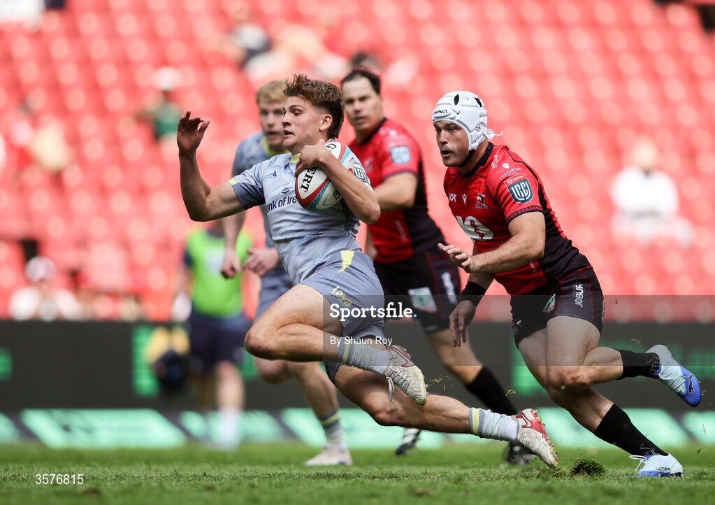 26 September 2026; Caspar Gabriel of Leinster during the United Rugby Championship match between Lions and Leinster at Ellis Park in Johannesburg, South Africa. Photo by Shaun Roy/Sportsfile