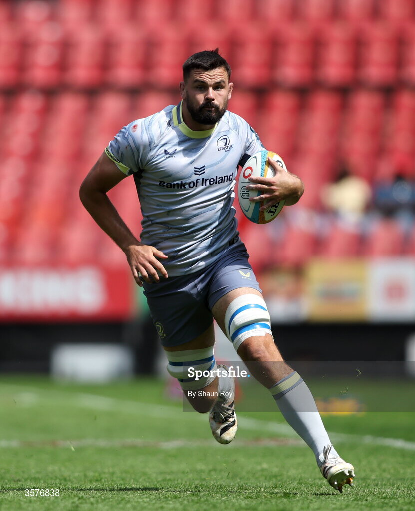 26 September 2026; Leinster captain Max Deegan during the United Rugby Championship match between Lions and Leinster at Ellis Park in Johannesburg, South Africa. Photo by Shaun Roy/Sportsfile
