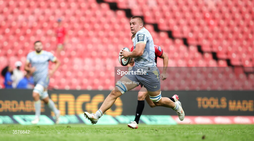 26 September 2026; Josh Ericson of Leinster during the United Rugby Championship match between Lions and Leinster at Ellis Park in Johannesburg, South Africa. Photo by Shaun Roy/Sportsfile