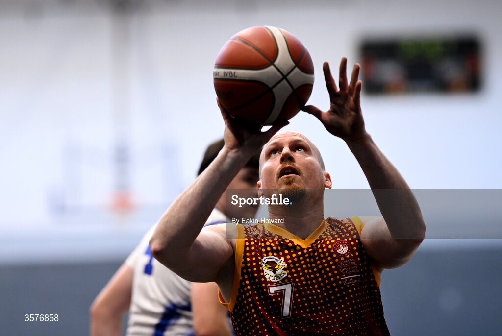 26 September 2026; Stephen Melvin of Titans BC in action during the Basketball Ireland National Cup quarter-final between Titans BC and Clonaslee WBC in the Irish Wheelchair Association Sports Hall in Clontarf, Dublin. Photo by Eakin Howard/Sportsfile