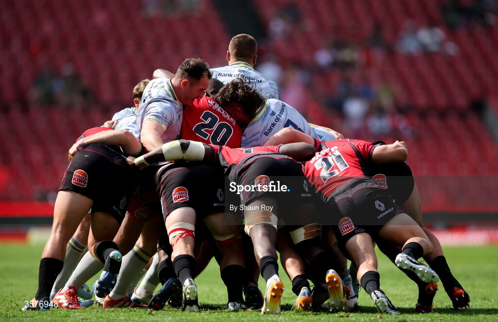 26 September 2026; Scrum during the United Rugby Championship match between Lions and Leinster at Ellis Park in Johannesburg, South Africa. Photo by Shaun Roy/Sportsfile