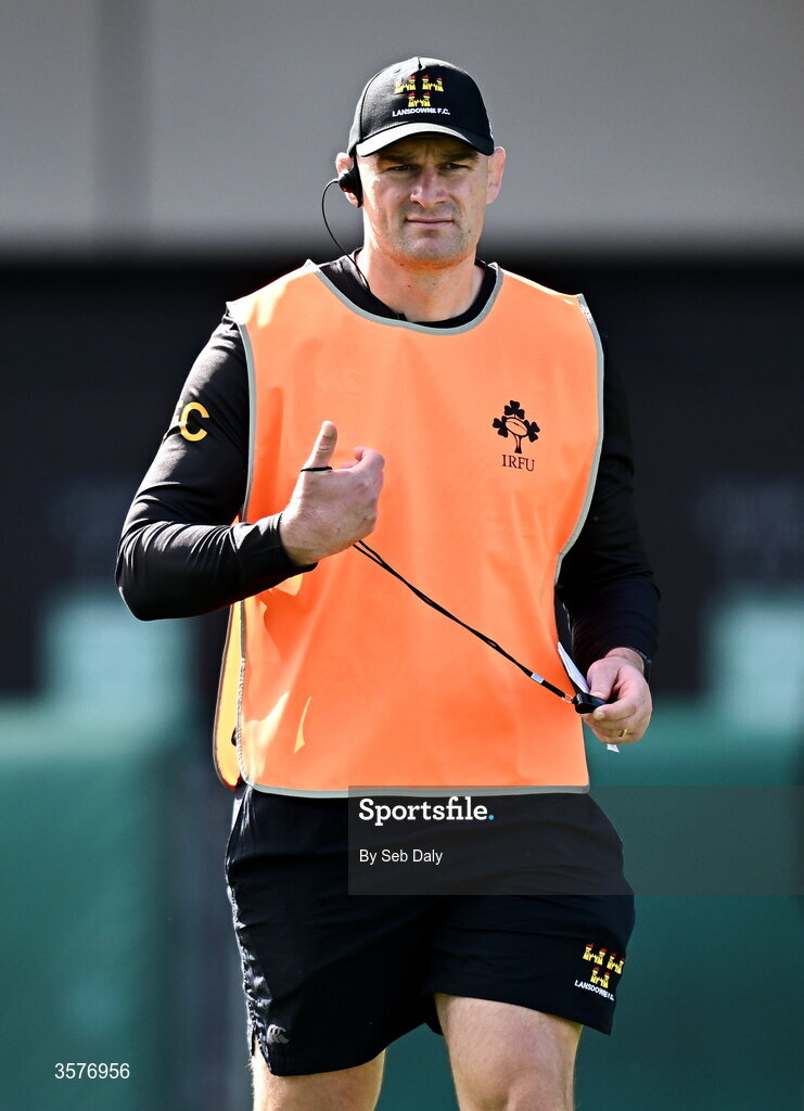 26 September 2026; Lansdowne head coach Rhys Ruddock before the Energia Men's All-Ireland League Division 1A match between Lansdowne FC and St Mary's College RFC at the Aviva Stadium in Dublin. Photo by Seb Daly/Sportsfile